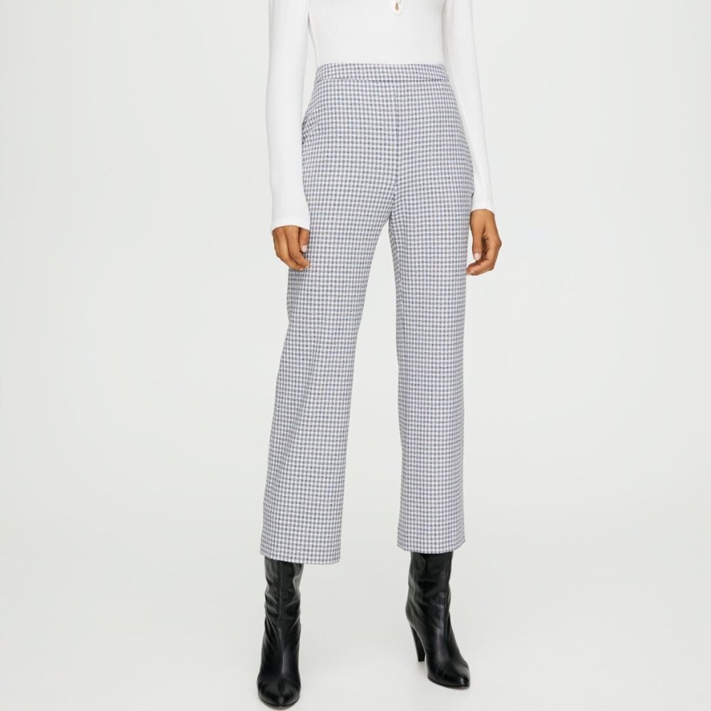 ARITZIA Wilfred Kick Flare High Waist Gingham Pant